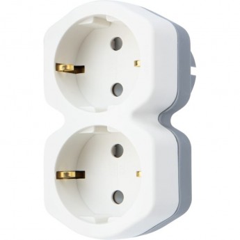 Двойник электрический REXANT 16 А с заземлением и защитными шторками белый Двойник электрический REXANT 16 А с заземлением и защитными шторками белый