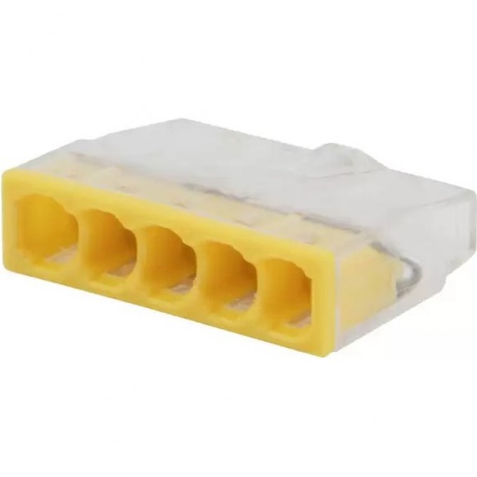 Экспресс-клемма REXANT СМК 2273-205, 5-проводная 0.5-2.5 мм², прозрачная, блистер (5 шт./уп.) 07-3214-5