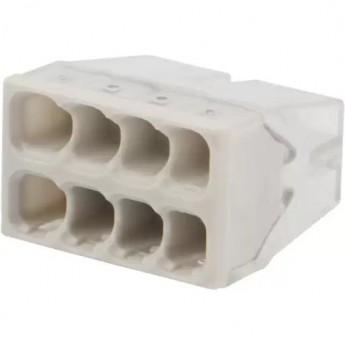 Экспресс-клемма REXANT СМК 2273-208, 8-проводная 0.5-2.5 мм², прозрачная, блистер (6 шт./уп.)