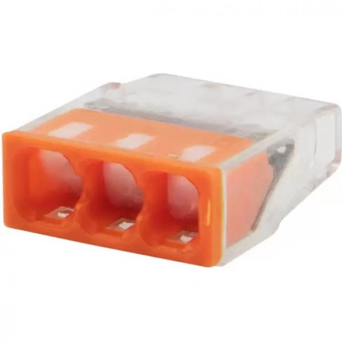 Экспресс-клемма с пастой REXANT СМК 2273-243, 3-проводная 0.5-2.5 мм², прозрачная, блистер (5 шт./уп.) 07-3217-5