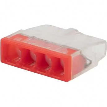 Экспресс-клемма с пастой REXANT СМК 2273-244, 4-проводная 0.5-2.5 мм², прозрачная, блистер (5 шт./уп.)