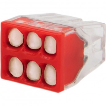 Экспресс-клемма с пастой REXANT СМК 2273-246, 6-проводная 0.5-2.5 мм², прозрачная, блистер (5 шт./уп.)