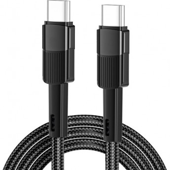 Кабель REXANT Type-C – Type-C, 3A, 60Вт, 1м, в черной нейлоновой оплетке