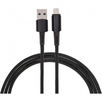 Кабель REXANT USB-A – Lightning для Apple, 2,4А, 1м, в черной нейлоновой оплетке, со световой индикацией