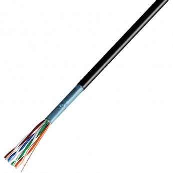 Кабель витая пара REXANT F/UTP, CAT 5e, ZH нг(А)-HF, 4PR, 24AWG, OUTDOOR, SOLID, черный, 305 м