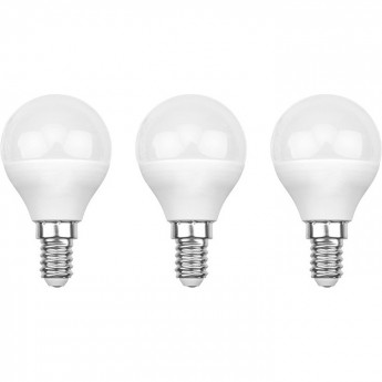 Лампа светодиодная REXANT ШАРИК (GL) 7.5 Вт E14 713 Лм 6500 K холодный свет (3 шт./уп.)