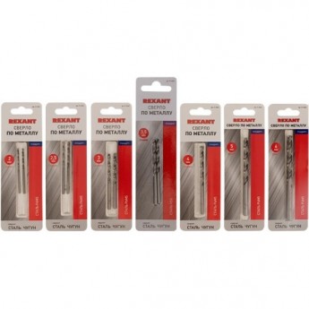 Набор сверл по металлу REXANT СЛЕСАРЬ STANDART P6M5 7 шт. Набор сверл по металлу REXANT СЛЕСАРЬ STANDART P6M5 7 шт.
