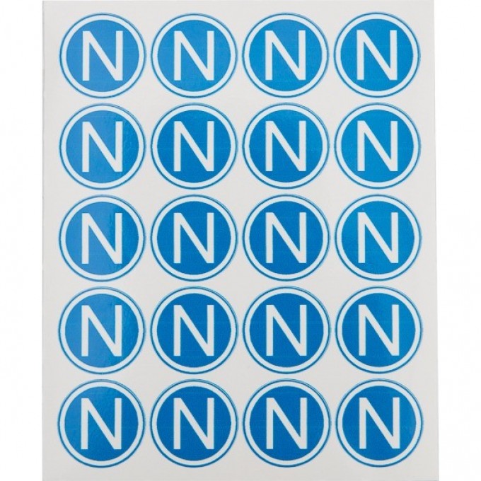 Наклейка REXANT знак электробезопасности «N» d - 20 мм (20шт на листе) 56-0059