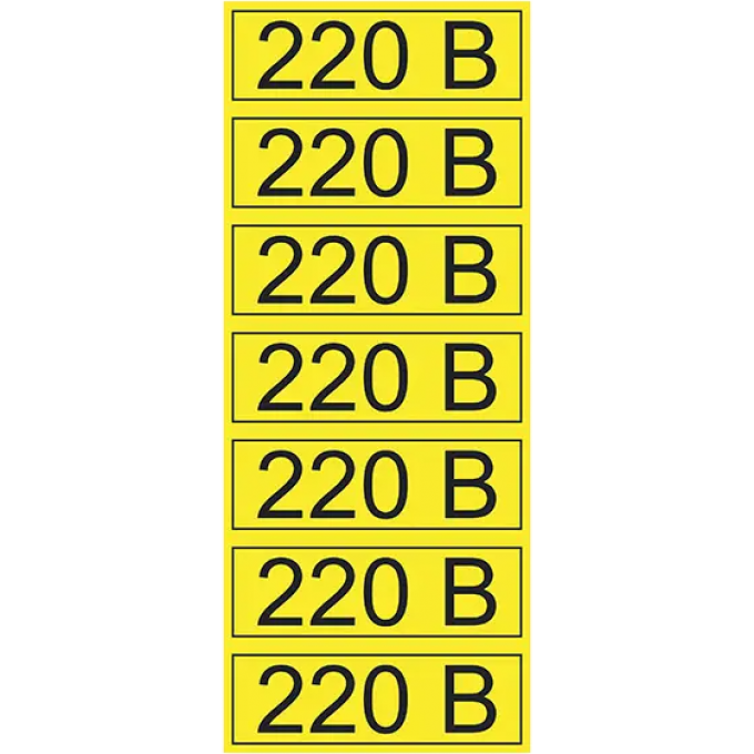Наклейка знак электробезопасности REXANT 220 В 35х100 мм, 70 шт на листе 56-0007-2