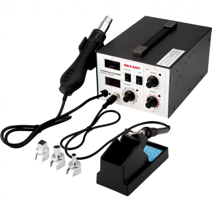 Паяльная станция REXANT R852AD+ (паяльник + фен), 100-500°C, LED дисплей 12-0724