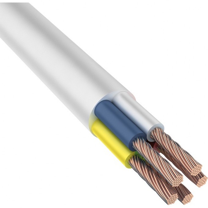 Провод REXANT ПВС 5x6.0 мм² соединительный белый 10 м 01-8074-10