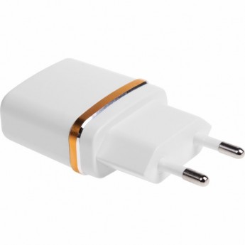 Сетевое зарядное устройство REXANT USB 5 V 2100 mA белое с золотой полоской