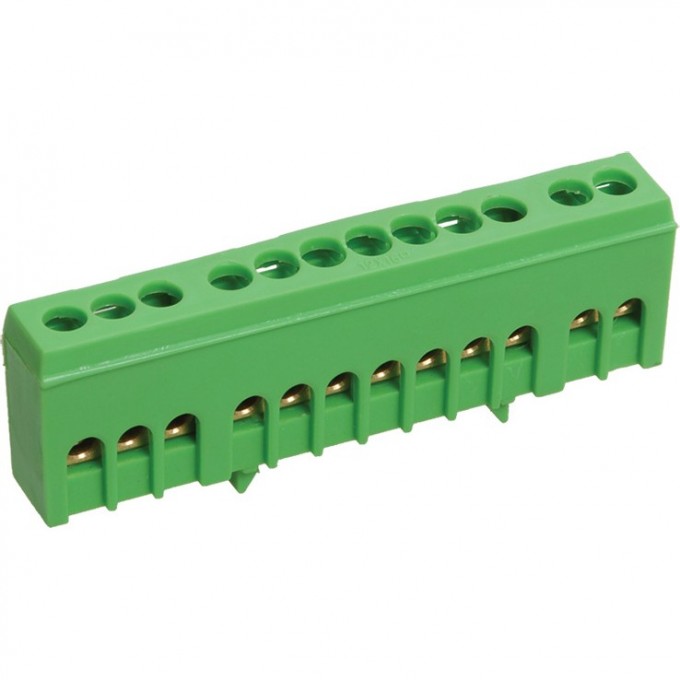 Шина REXANT PE в корпусном зеленом изоляторе 12 групп 11-2322