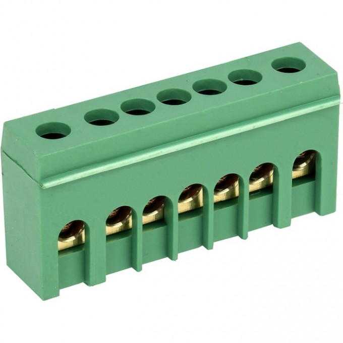 Шина REXANT PE в корпусном зеленом изоляторе 7 групп 11-2321