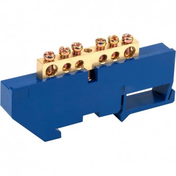 Шина REXANT с синим изолятором на рейку 6x9 мм 6 групп