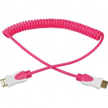 Шнур REXANT HDMI - HDMI 2 м витой розовый gold