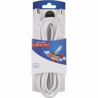 Шнур удлинитель REXANT TV - гн. TV 3м, белый