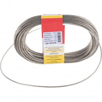 Трос стальной REXANT в ПВХ оплетке d=3,0 мм, прозрачный ( моток 20 м)