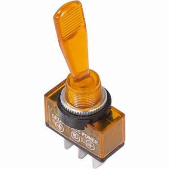 Тумблер REXANT 12V 20А однополюсный с желтой подсветкой Тумблер REXANT 12V 20А однополюсный с желтой подсветкой