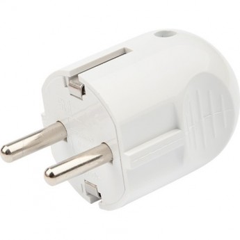 Вилка евро REXANT 16А прямая с з/к белая