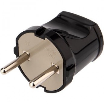 Вилка REXANT прямая без заземления 6А черная